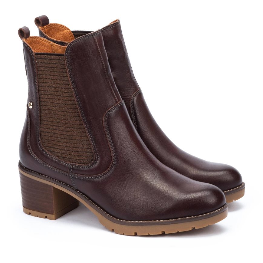 Women's Pikolinos LLANES Ankle Boots Burgundy | NZ ZA89032